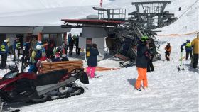 Así quedó la escena del accidente en la estación de esquí de Gudauri.
