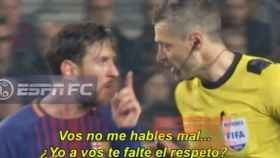Messi se enfrenta al árbitro