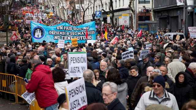 Manifestación convocada en Madrid en defensa de las pensiones
