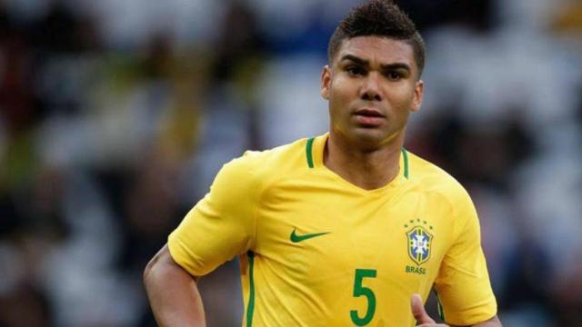 Casemiro, en un partido con Brasil