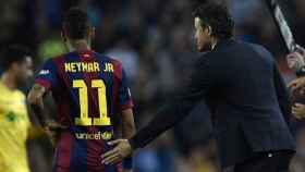 Neymar, junto a Luis Enrique, en su etapa en Barcelona. Foto: Twitter (@ChampionsLeague)
