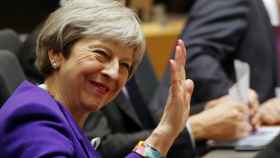 La primera ministra Theresa May, durante la cumbre de Bruselas