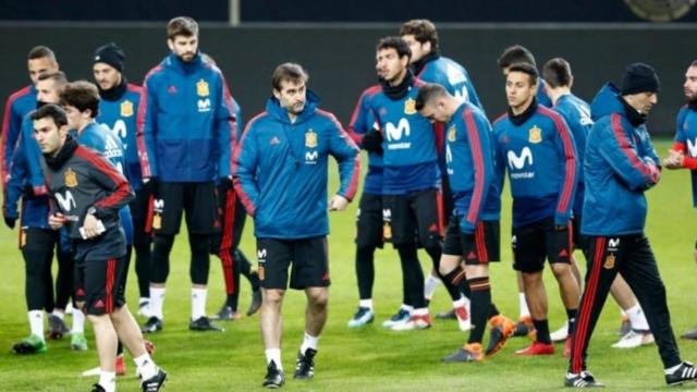 Entrenamiento de la Selección. Foto. Twitter (@SeFutbol)