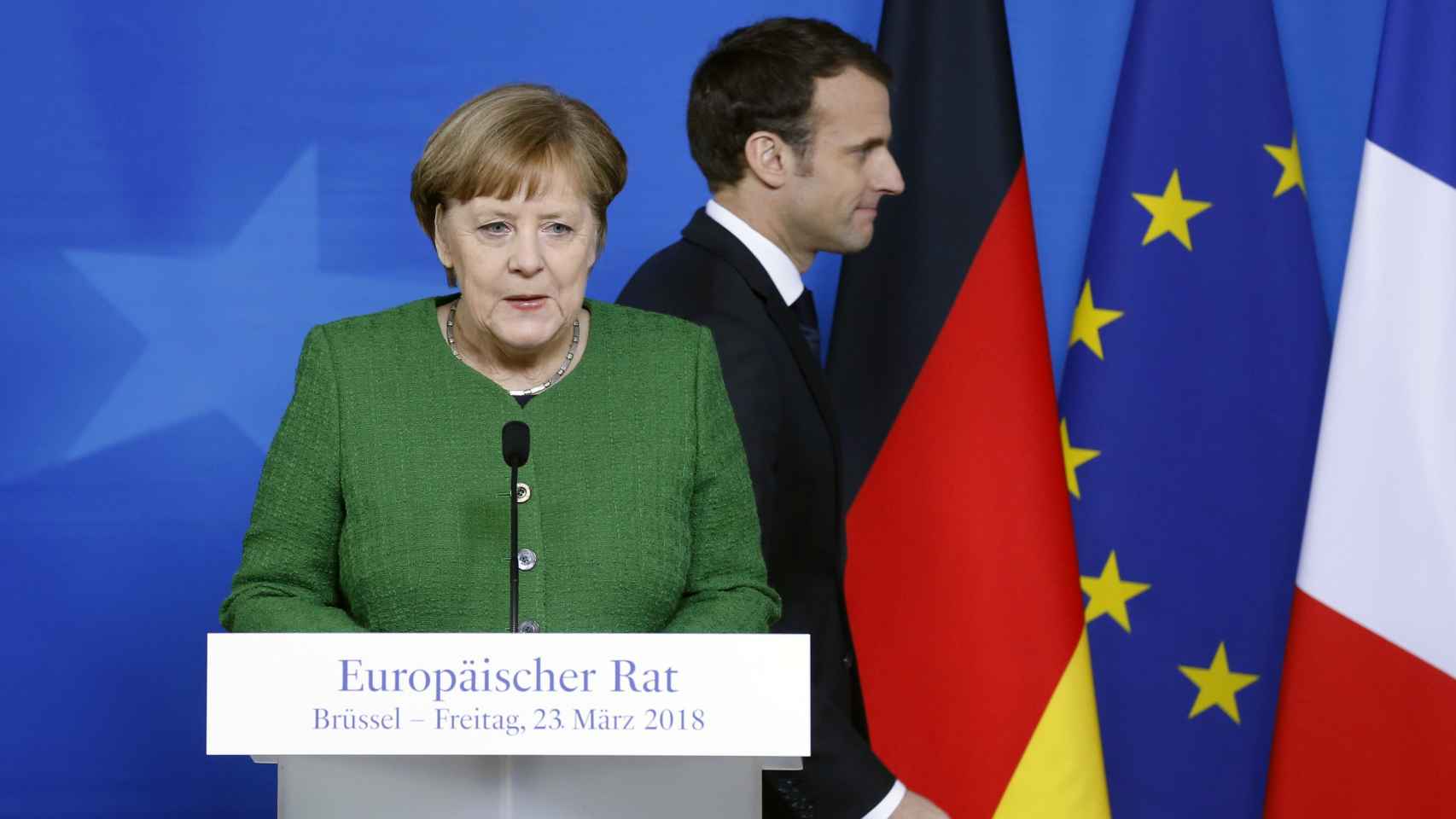 La canciller Merkel y el presidente Macron han dado una rueda de prensa conjunta