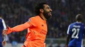 Salah celebra contra el Oporto. Foto Twitter (@LiverpoolFC)