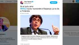 El tuit de Pilar Rahola donde llamaba puto amo a Puigdemont.