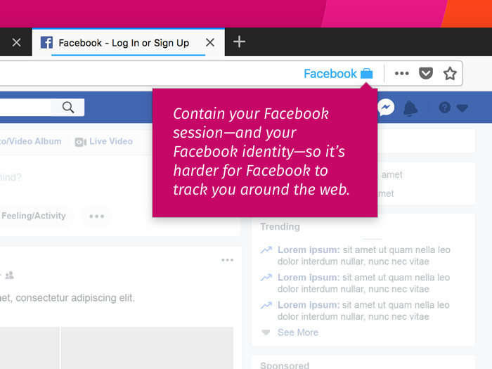 facebook container firefox 1