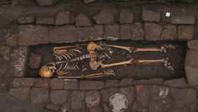 El esqueleto descubierto en Italia.