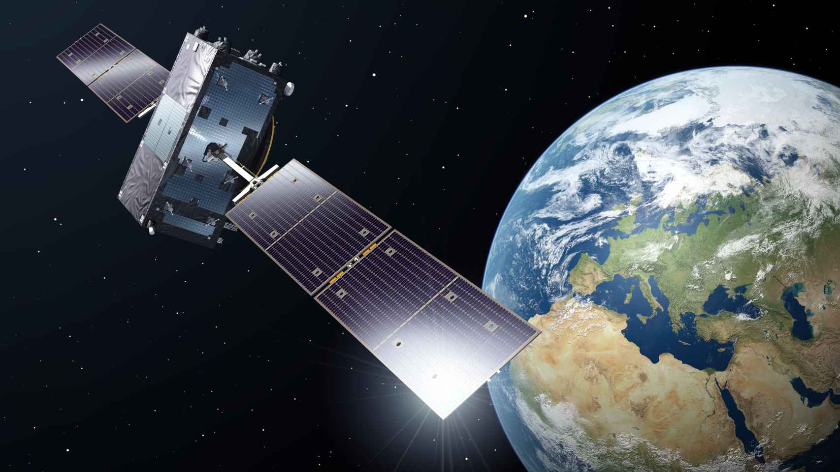 Un satélite de Galileo en órbita