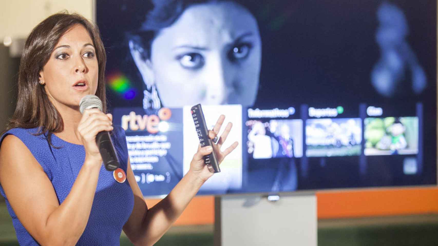 Mara Torres en la presentación del Botón Rojo de RTVE