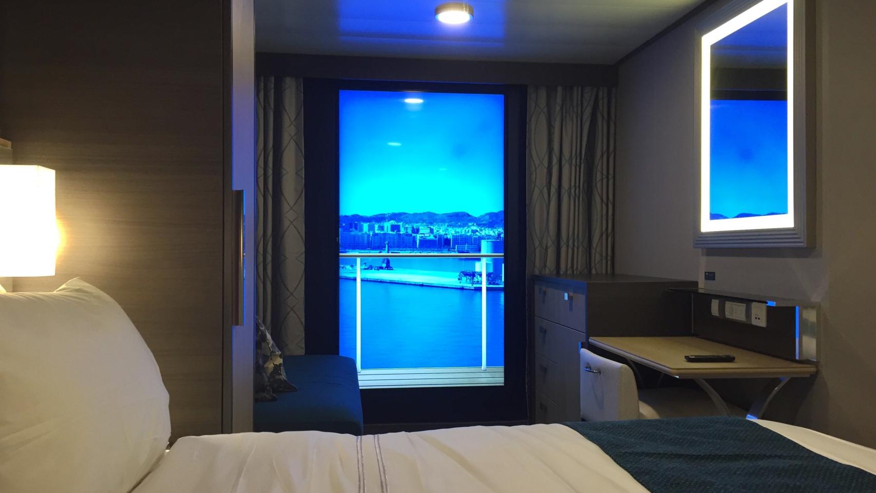 Uno de los camarotes con balcón virtual.