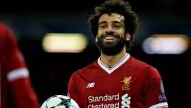 Mohamed Salah, en un partido de Champions League con el Liverpool. Foto: liverpoolfc.com