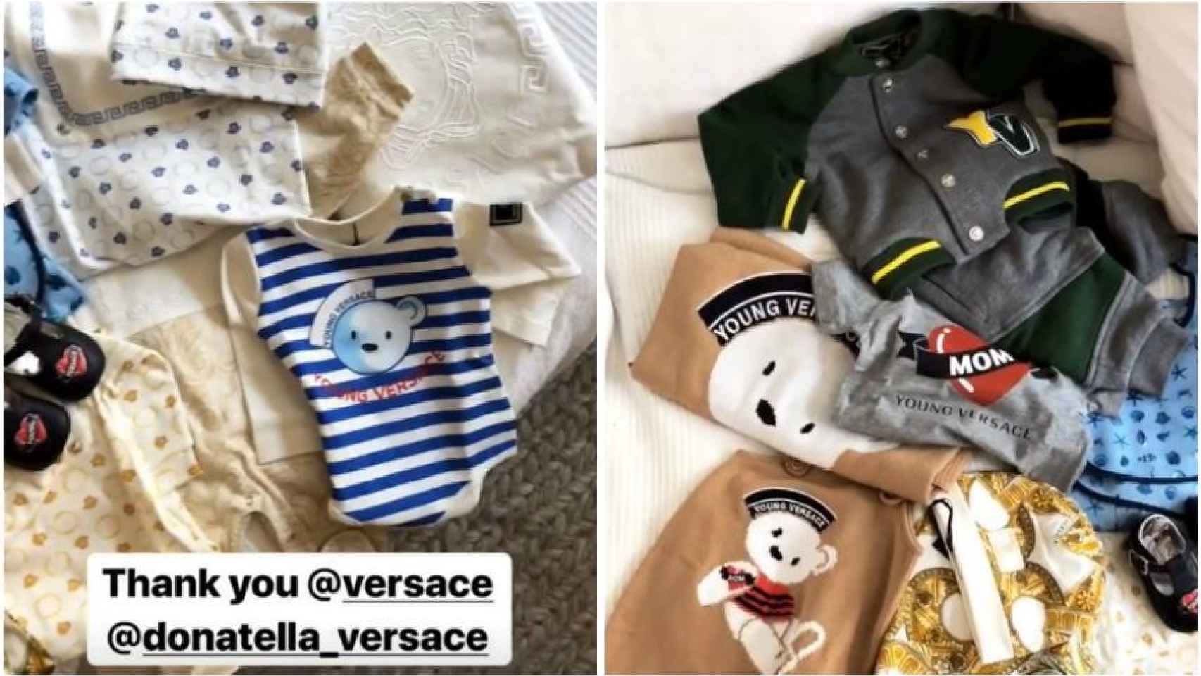 Los regalos de Versace al pequeño Leo en un montaje de JALEOS.