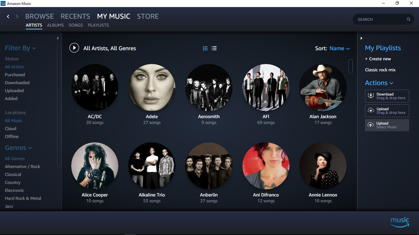 amazon music storage web
