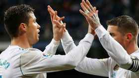 Cristiano Ronaldo y Sergio Ramos celebran un gol del Real Madrid