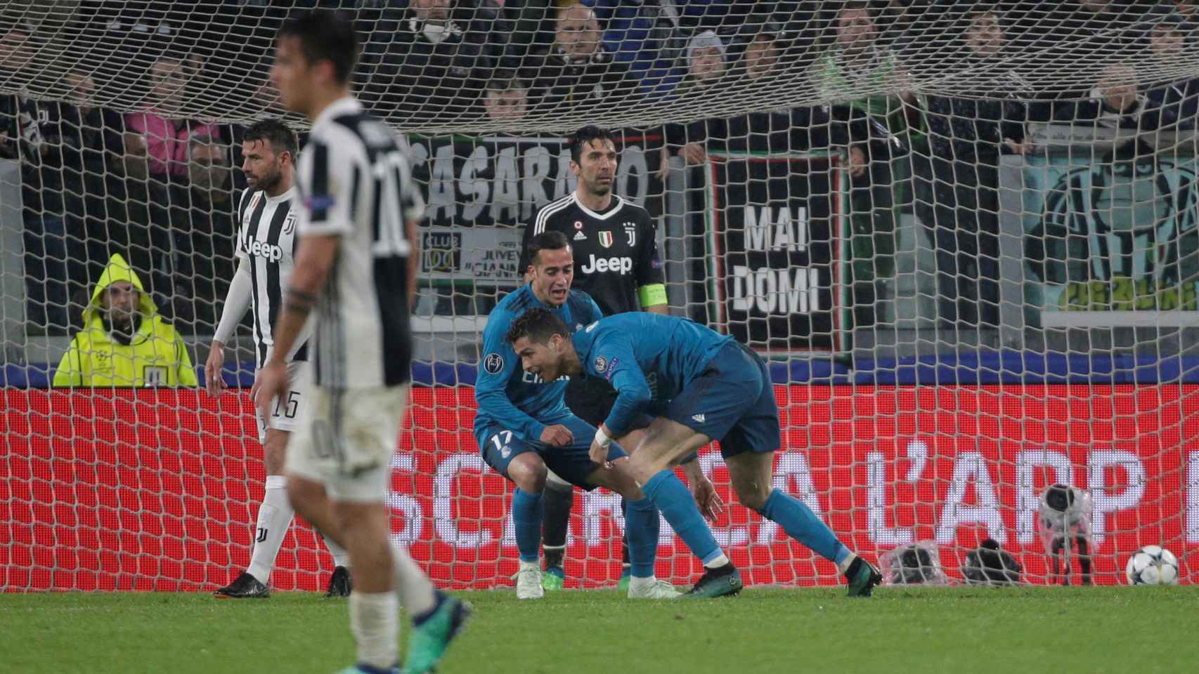 Cristiano Ronaldo tras marcar una chilena.
