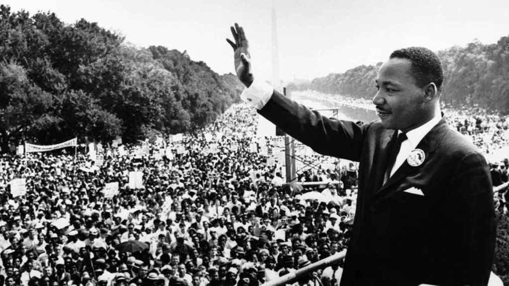Luther King encabezando la Marcha de Washington