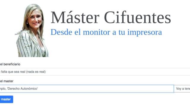 Ya puedes tener tu propio master certificado por Cifuentes gracias a esta web