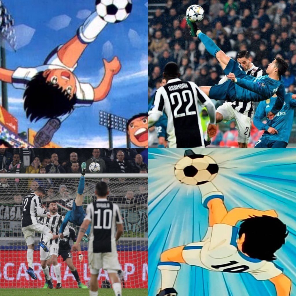 Meme de la chilena de Cristiano Ronaldo. Foto: Twitter (@GomezLuisca)