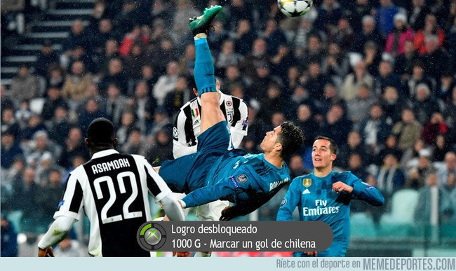 Meme de la chilena de Cristiano Ronaldo. Foto: memedeportes.com