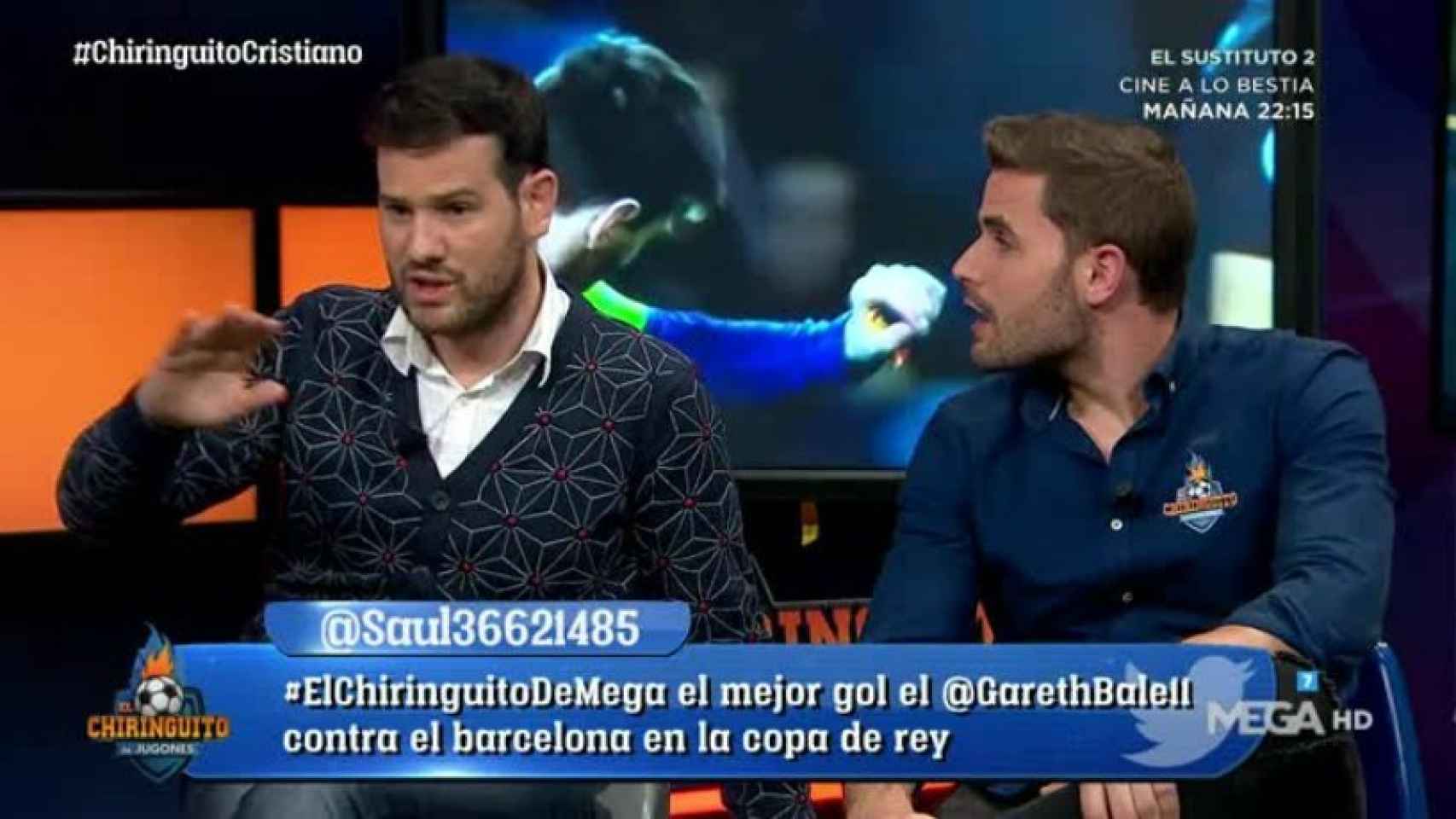 Quim Domenech alaba a Cristiano Ronaldo. Foto: Twitter (@elchiringuitotv).