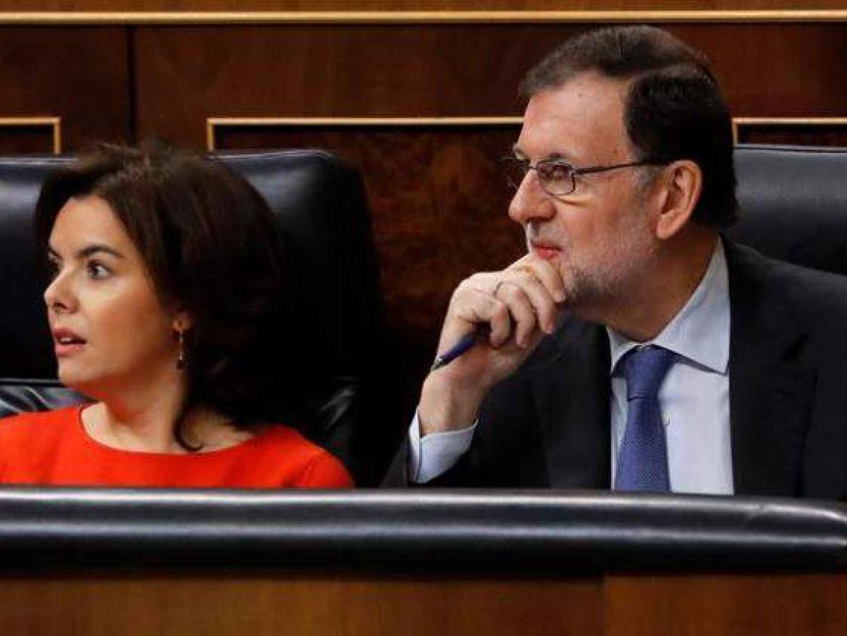 Mariano Rajoy y Soraya Sáenz de Santamaría, en el Congreso de los Diputados.
