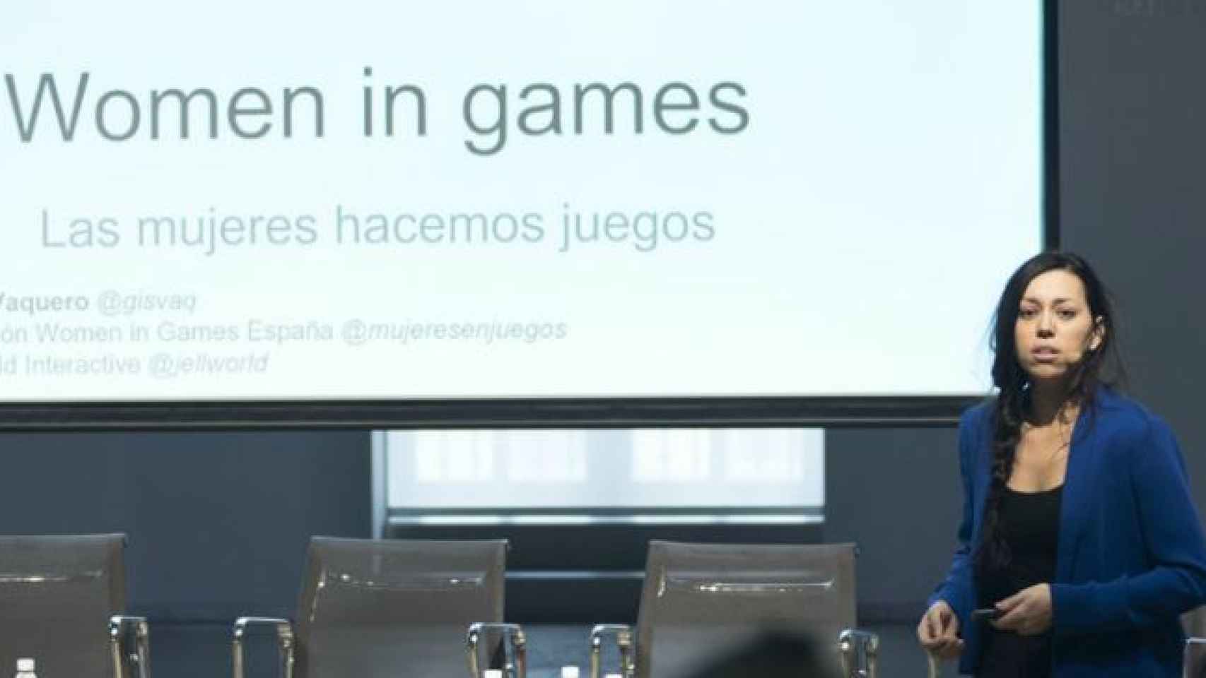 Gisela Vaquero durante una conferencia de 'Women in Games'.