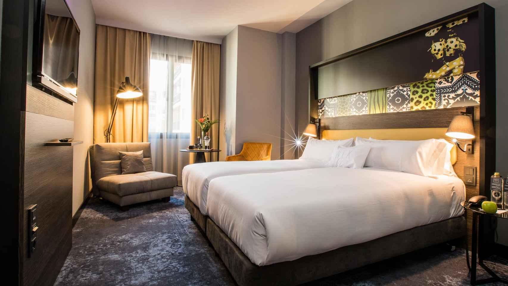 Imagen de una de las habitaciones del hotel NYX Madrid