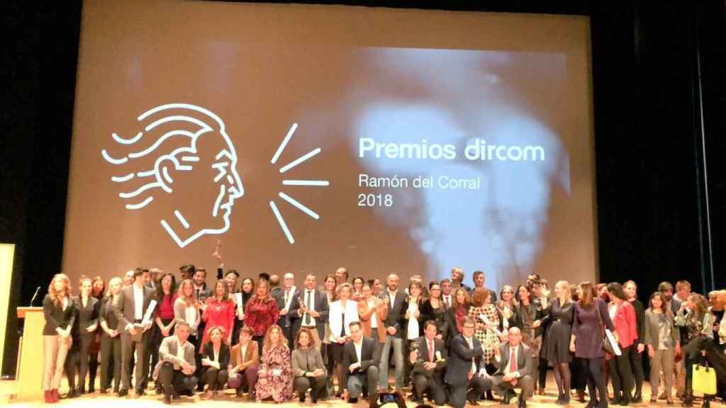 Foto de familia de los Premios Dircom 2018.
