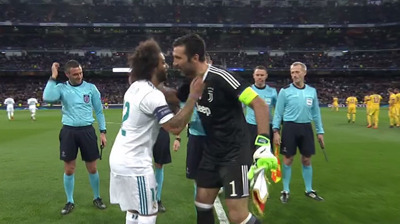 El gesto cariñoso de Marcelo con Buffon en el Madrid - Juve