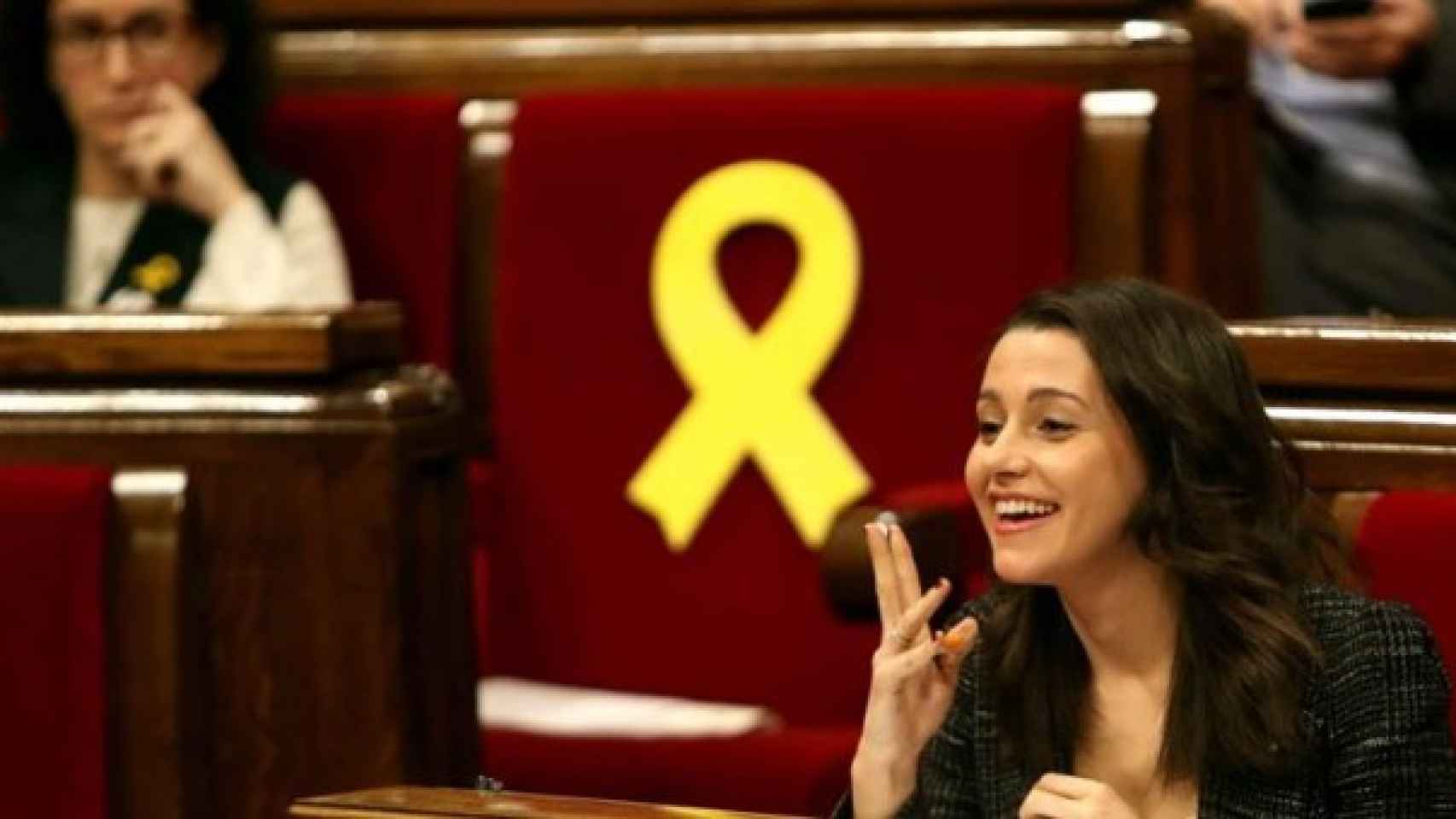 Inés Arrimadas (Cs) y Marta Rovira (ERC), en el Parlamento catalán