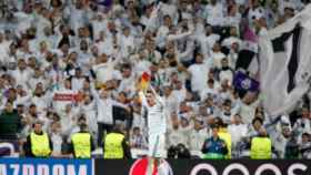 Cristiano Ronaldo celebra su gol con la afición