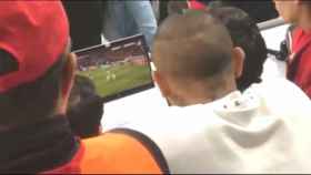 Arturo Vidal viendo el gol de Cristiano contra la Juventus