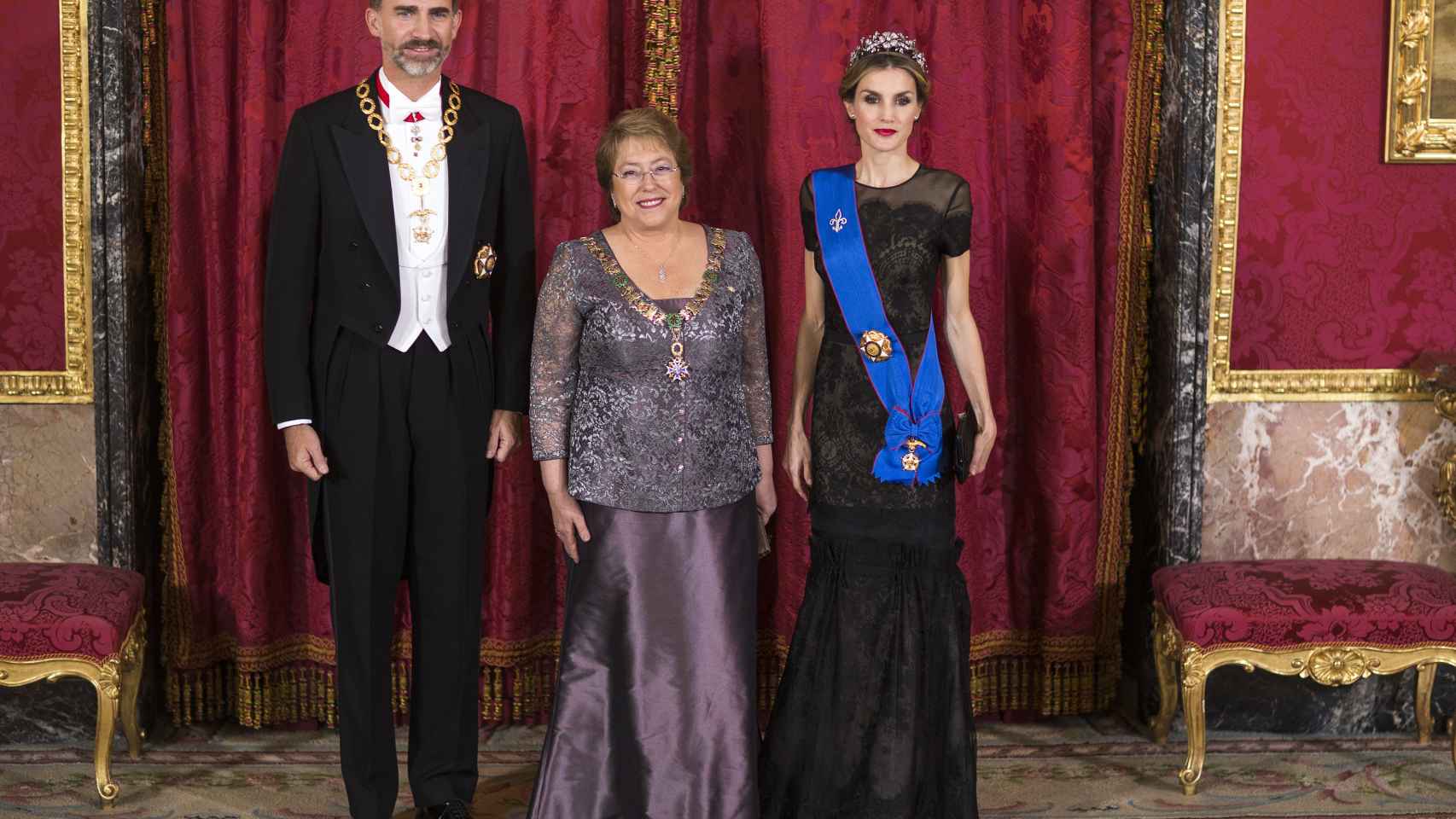 Felipe VI, Michelle Bachelet y la reina Letizia