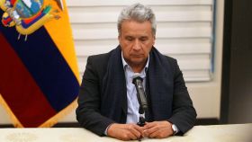 El presidente de Ecuador, Lenín Moreno, durante una conferencia de prensa.
