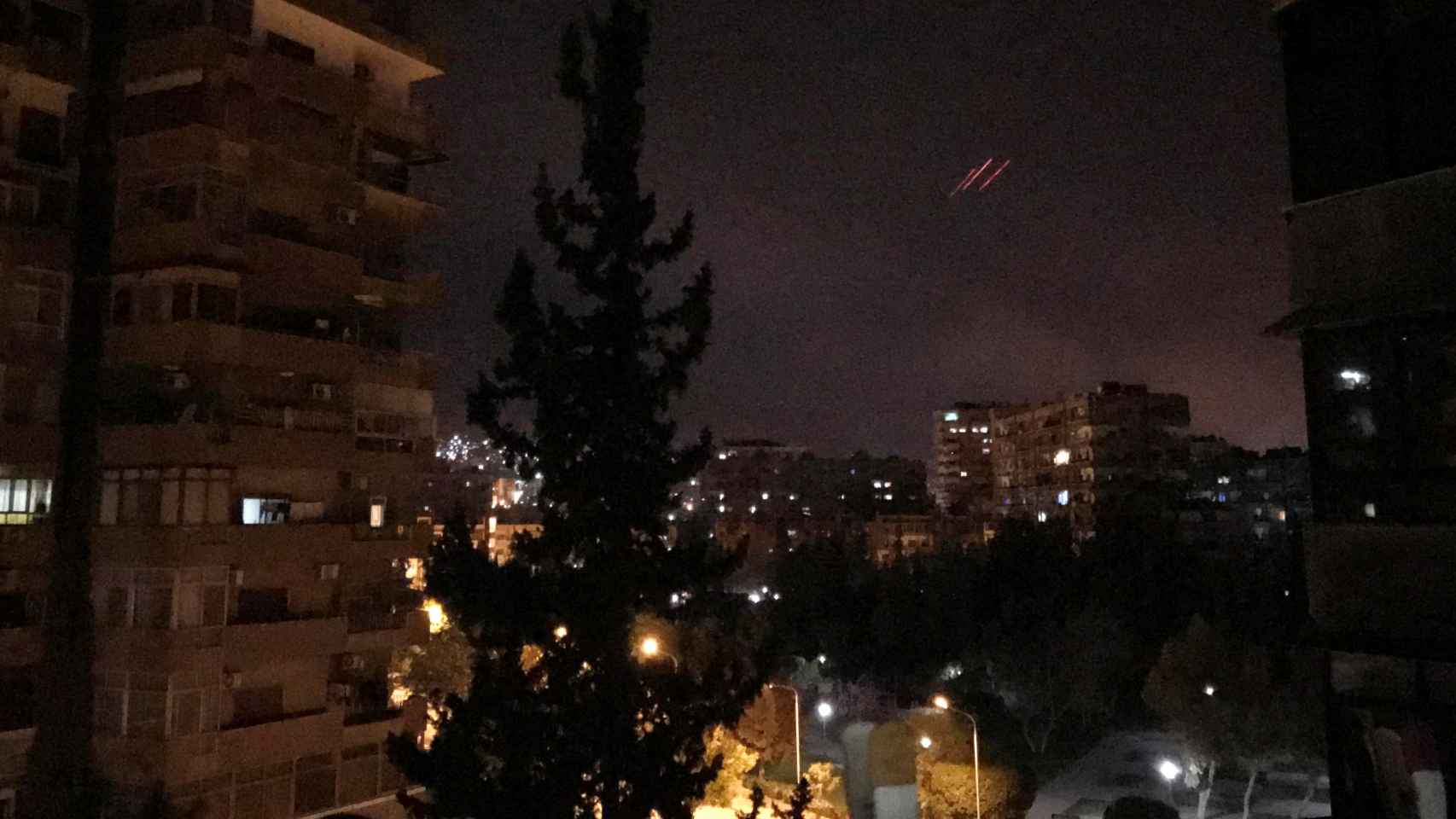 Fuego antiaéreo lanzado desde Damasco.