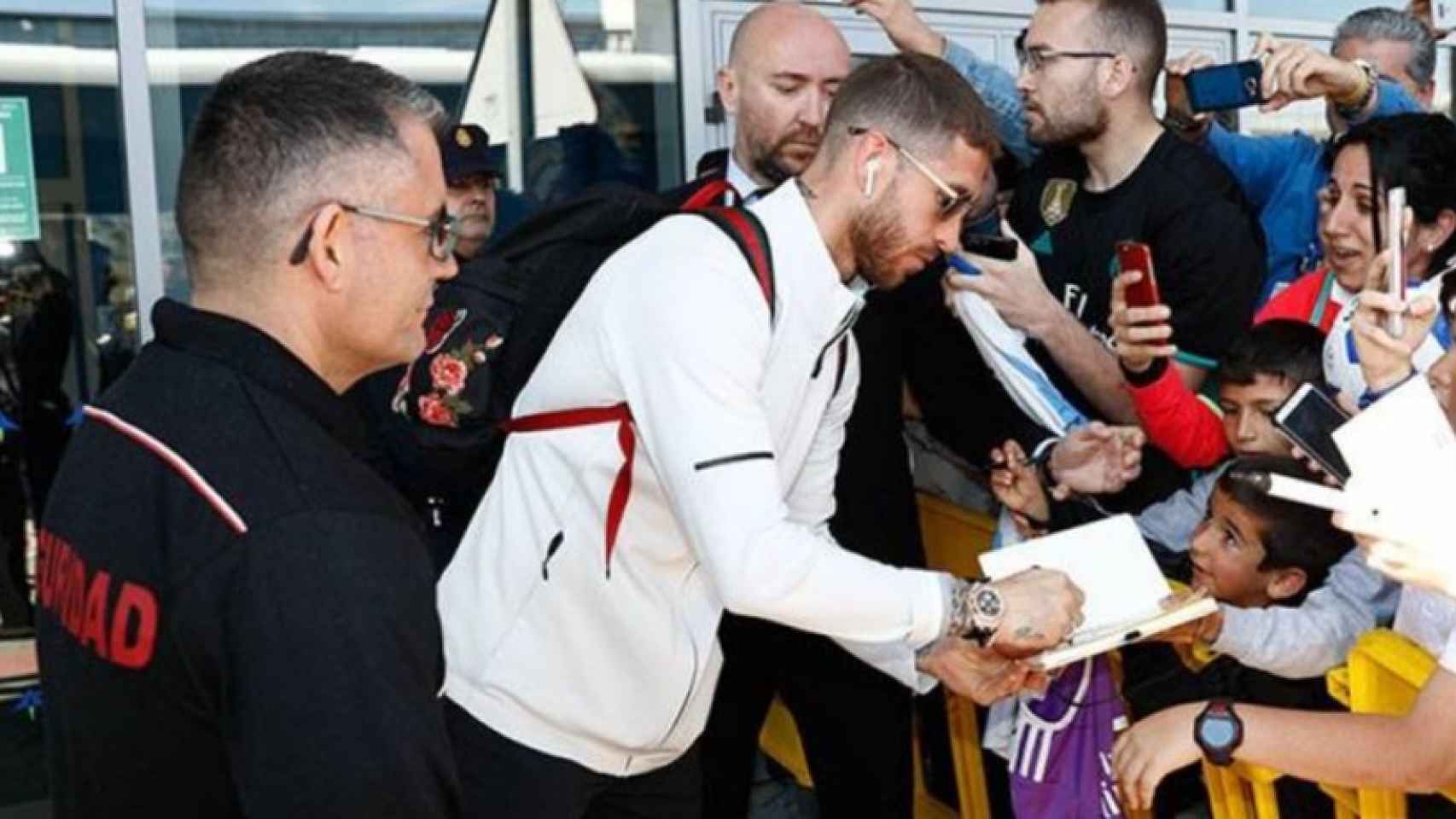 Sergio Ramos, a la llegada a Málaga del Real Madrid
