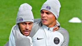 Neymar y Thiago Silva. Foto Instagram (@thiagosilva_33)