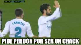Meme de Isco en el Málaga-Real Madrid. Foto: memedeportes.com