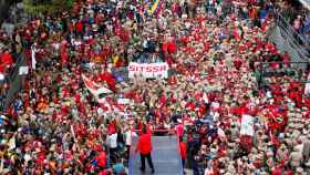 Maduro saluda a los ciudadanos congregados en Caracas