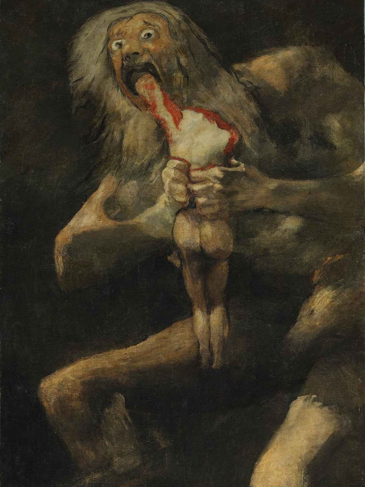 Saturno devorando a su hijo, una de las pinturas negras de Goya, en el Museo del Prado.