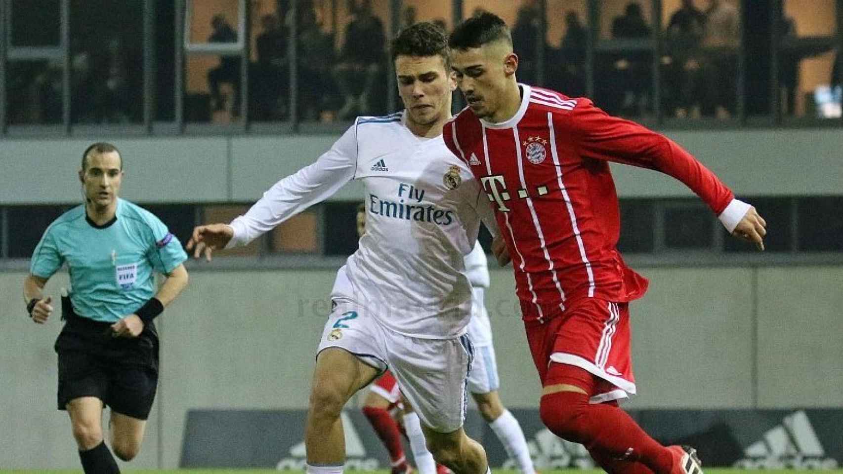Sergio López, ante el Bayern Múnich en la Youth League