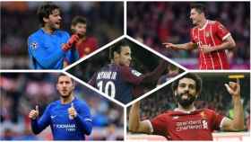 Alisson, Lewandowski, Neymar, Hazard y Salah
