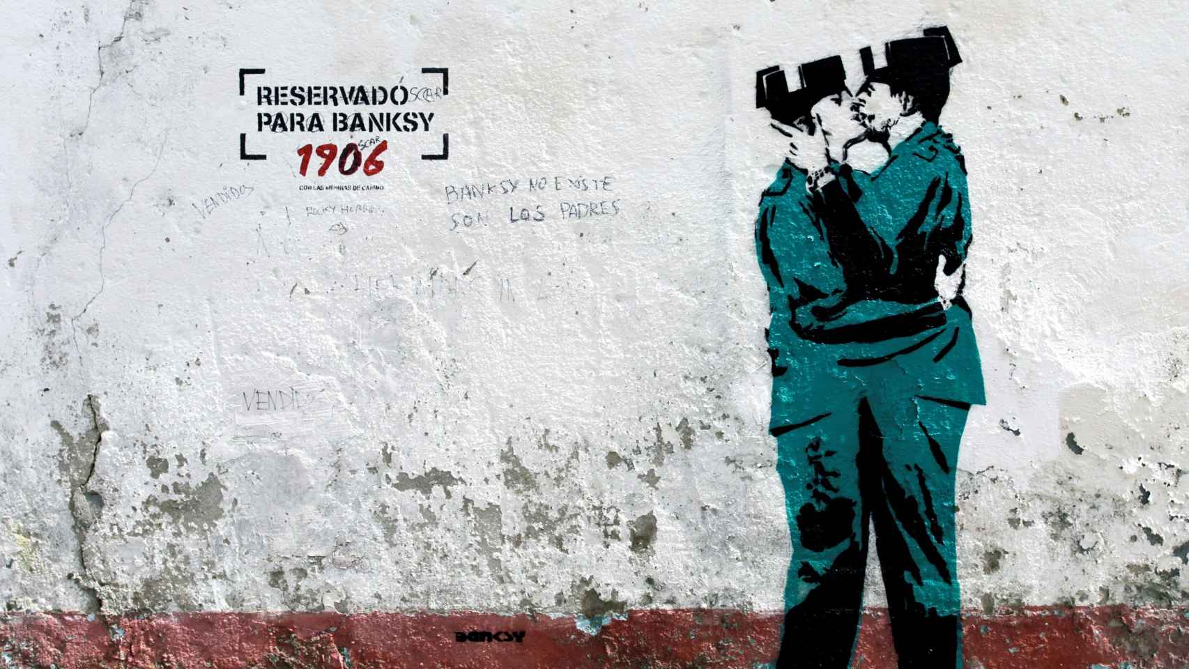 La supuesta obra de Banksy que ha aparecido en Canido, un barrio de Ferrol.