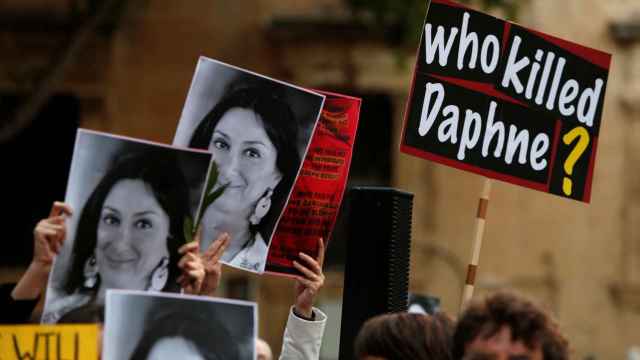 Manifestación en Valetta por el asesinato de la periodista maltesa
