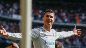 Cristiano celebra su gol al Atleti