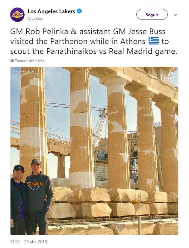 Los Lakers espían a Luka Doncic en Grecia con motivo de la Euroliga