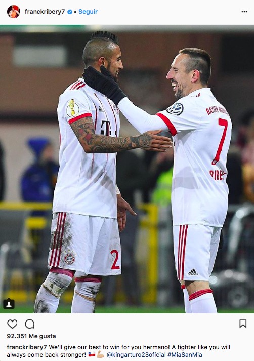 Ribéry se acuerda de Vidal para lanzar un reto al Madrid