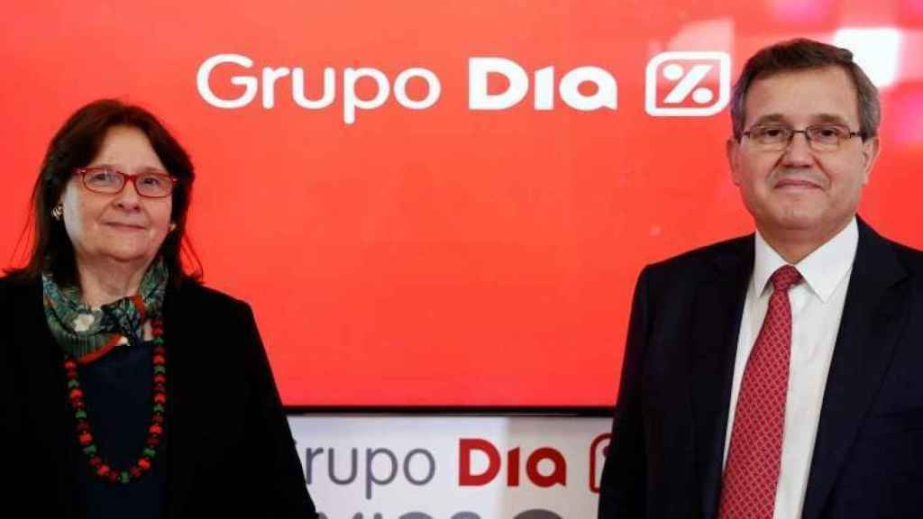 La presidenta de Dia, Ana María Llopis, y el CEO de Dia, Ricardo Currás.
