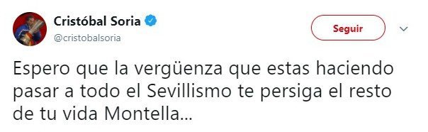 La reacción de Cristóbal Soria a la derrota del Sevilla ante el Barça en la final de Copa